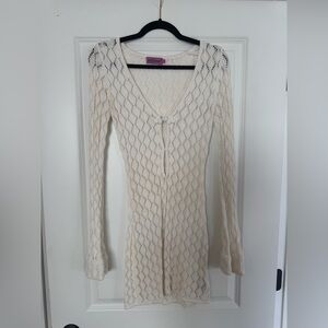 Edikted Brie Cut Out Crochet Mini Dress Cover Up